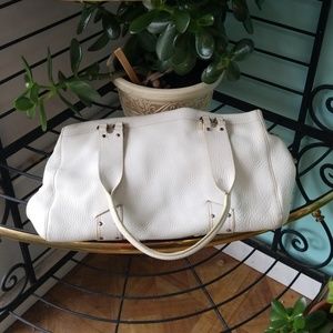 Cole haan white pebble leather hand bag